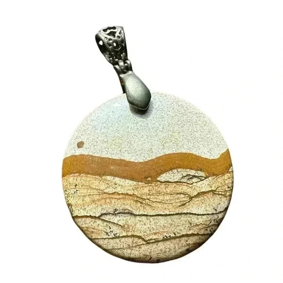 Vintage Jewelry - Natural Jasper Pendant